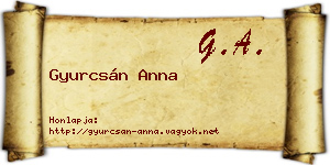 Gyurcsán Anna névjegykártya