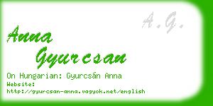 anna gyurcsan business card
